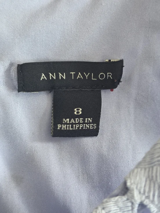 Ann Taylor Sleeveless Light Blue Eyelet A-Line Dress - Picture 2 of 5